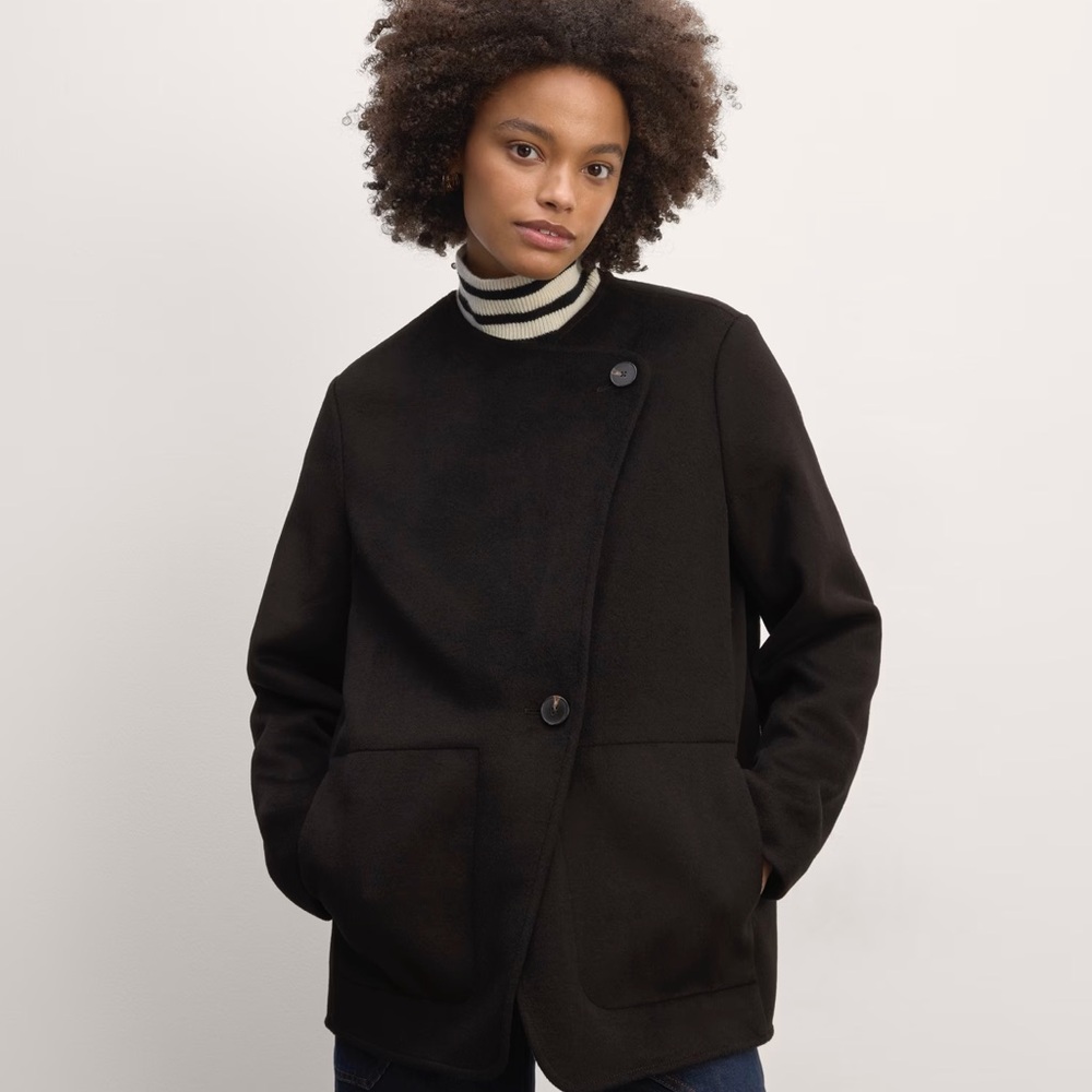 NWT Everlane Black The October Coat - Size Small